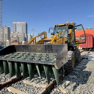 Multi-functional sand loading machine for both road and rail use