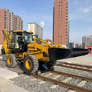 Multi-functional sand loading machine for both road and rail use